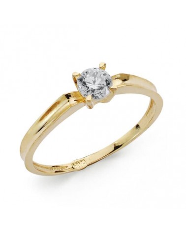 Solitario oro 18k circonita 4mm