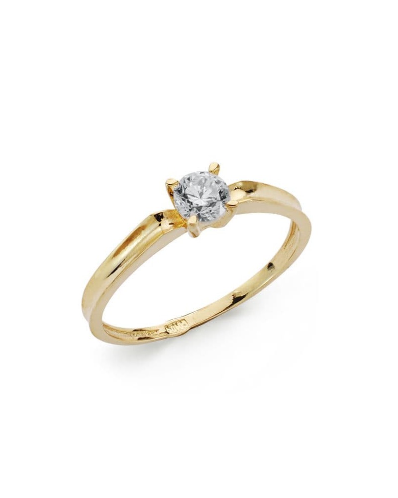 Solitario oro 18k circonita 4mm