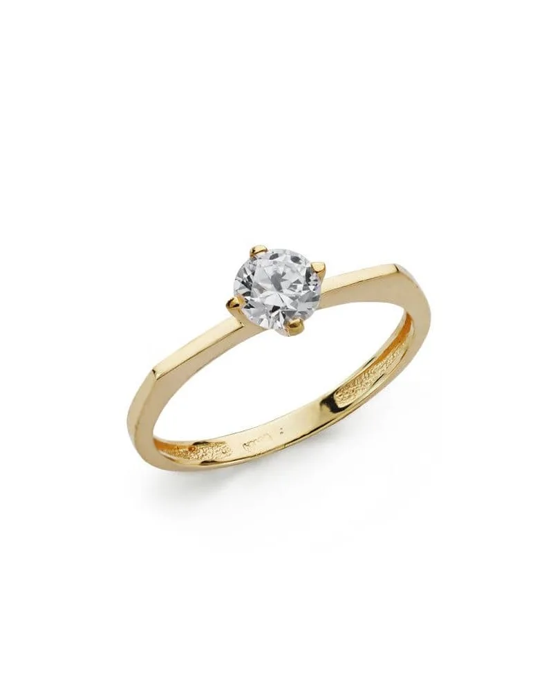 Anillo solitario oro 18k amarillo circonita 5mm
