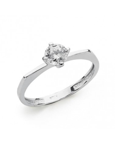 Solitario oro blanco 18k circonita 5mm