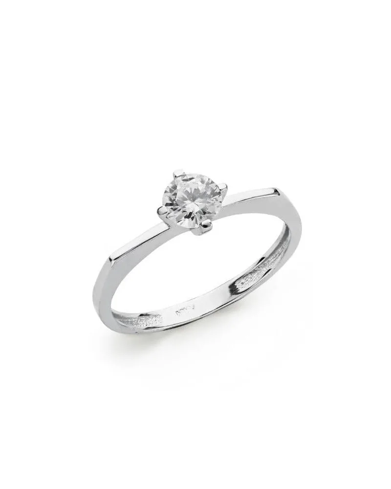 Solitario oro blanco 18k circonita 5mm