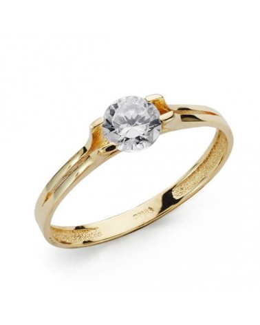 Anillo solitario oro 18k circonita