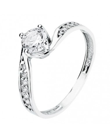 Solitario oro blanco 18k circonita 5mm