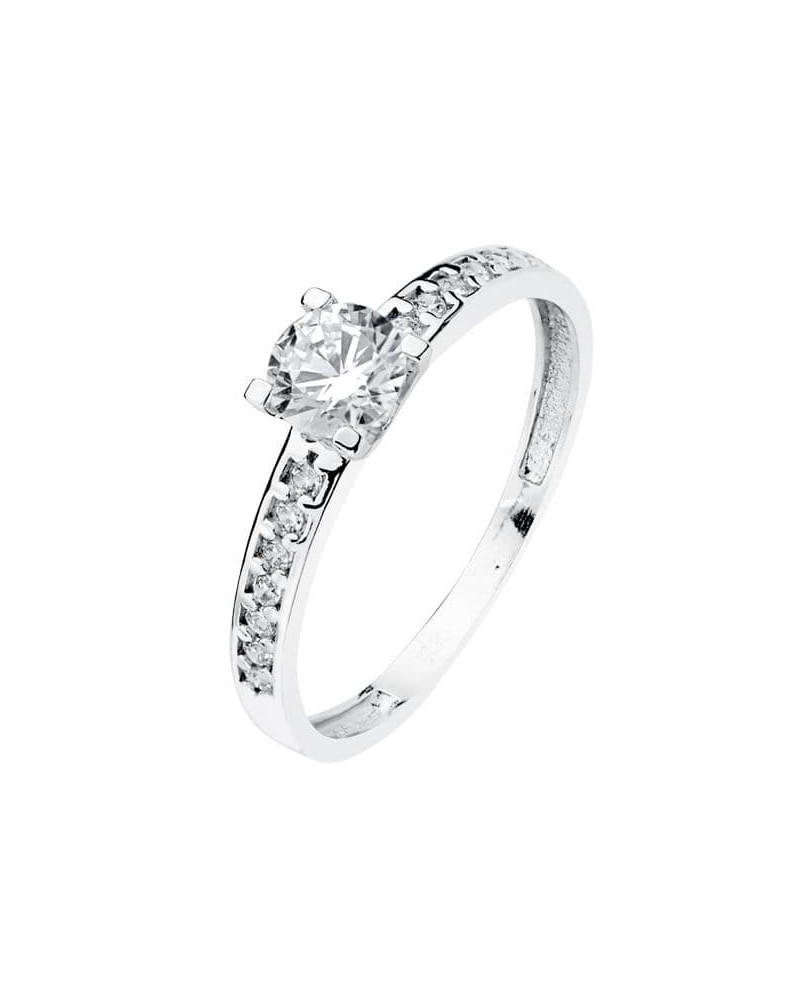 Solitario oro blanco 18k circonita 5mm