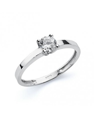 Solitario oro 18k blanco 4mm