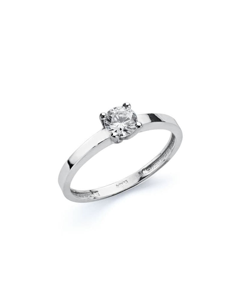 Solitario oro 18k blanco 4mm
