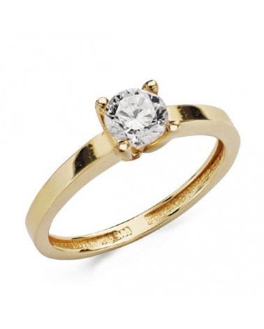 Solitario oro 18k amarillo circonita 5,5 mm