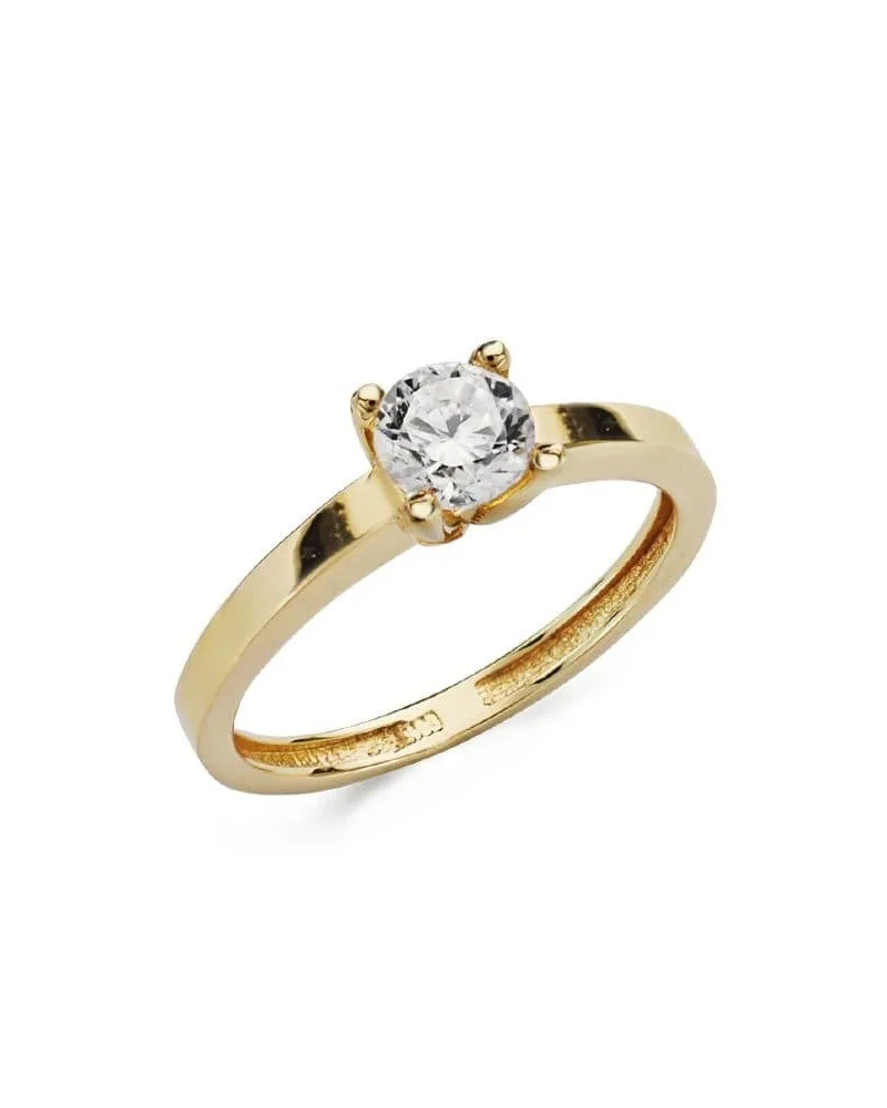 Solitario oro 18k amarillo circonita 5,5 mm