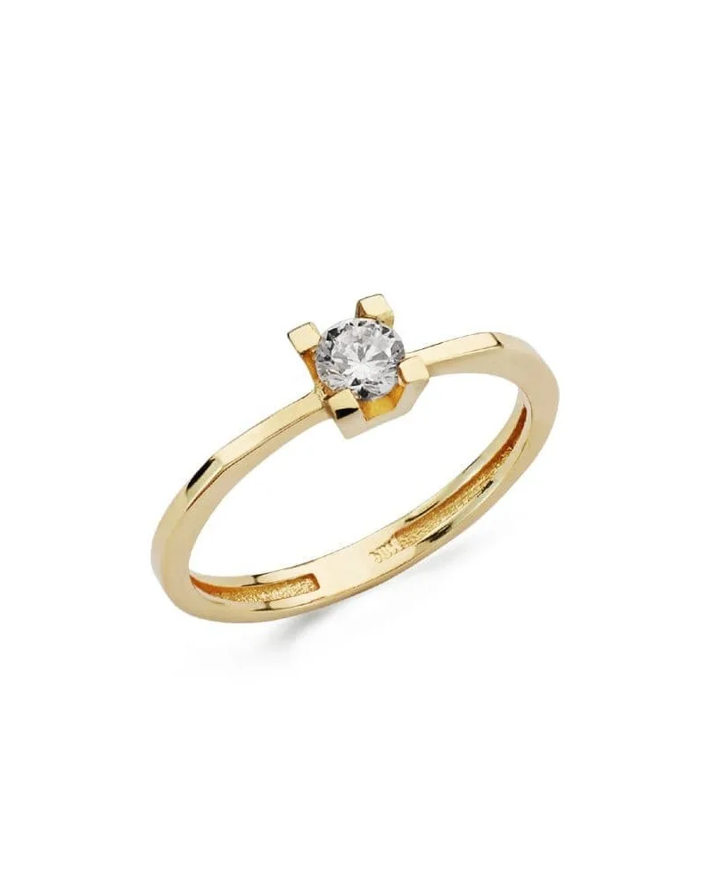 Anillo solitario oro 18k amarillo circonita 3,5 mm