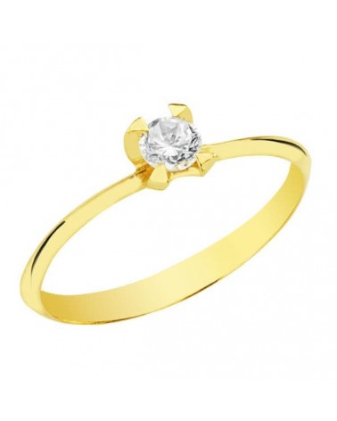 Anillo solitario oro 18k circonita 3,5 mm