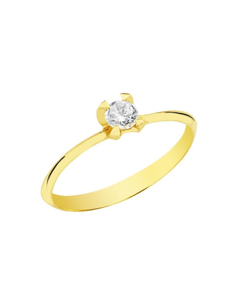 Anillo solitario oro 18k circonita 3,5 mm