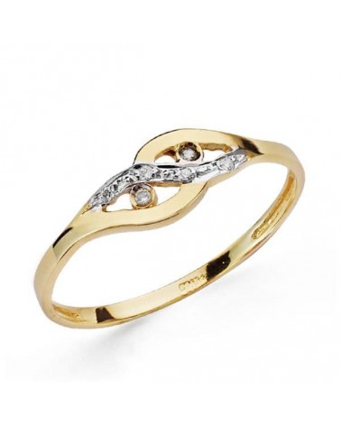 Sortija oro 18k bicolor circonitas peso aproximado 1,1 gramos