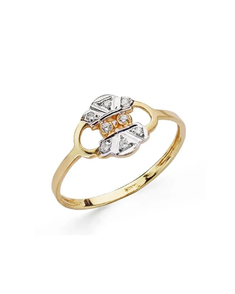 Sortija oro 18k bicolor circonitas 9mm