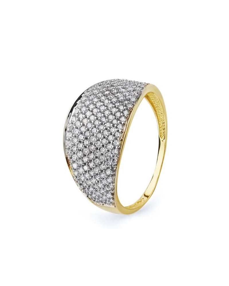 Sortija oro 18k bicolor circonitas pavé 12mm