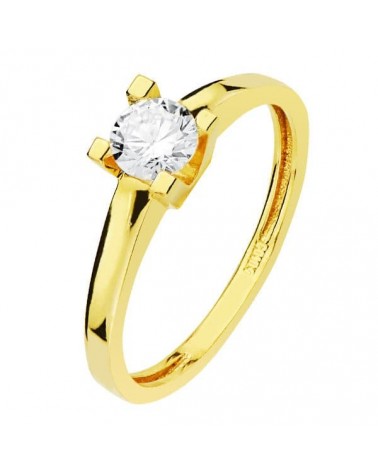 Solitario oro 18k circonita 5 mm