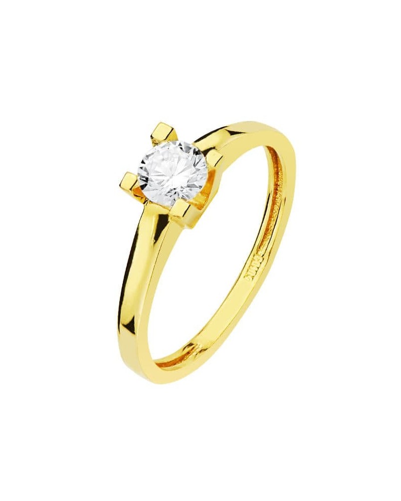Solitario oro 18k circonita 5 mm