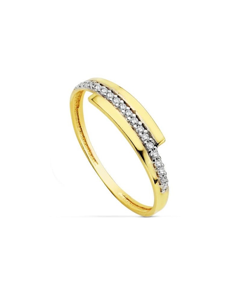 Sortija oro 18k bicolor circonitas 4mm