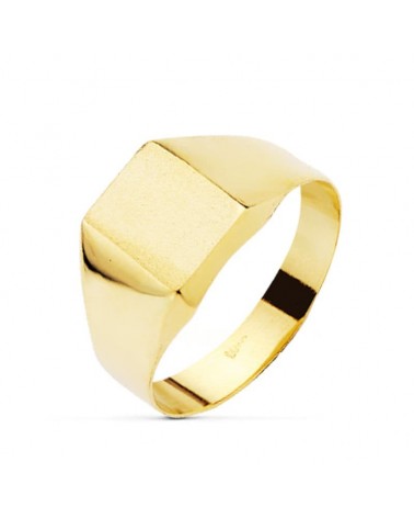 Sello oro 18k amarillo liso zona grabado 10x8 mm