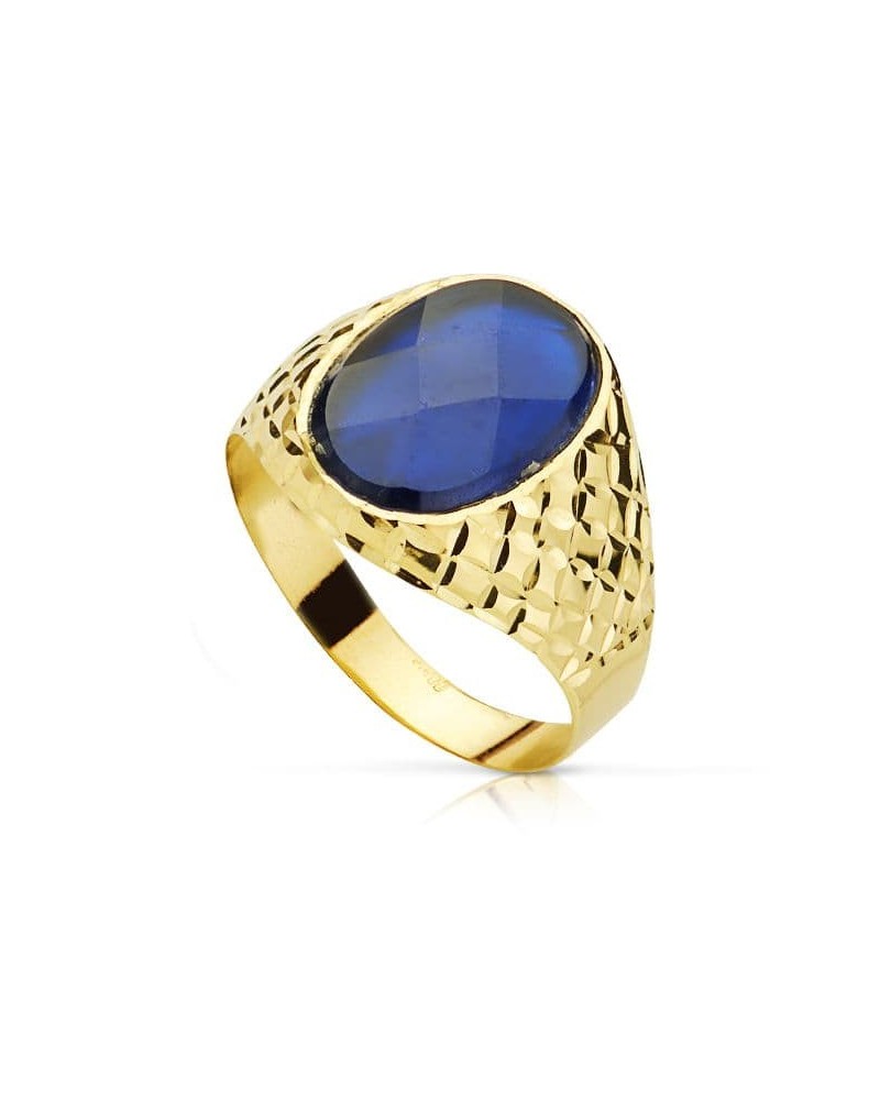 Sello oro 18k zafiro oval 14x10mm