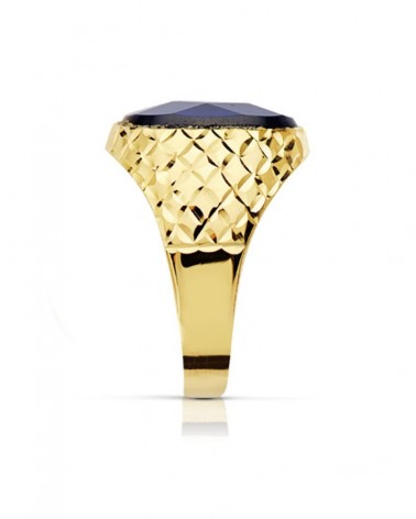 Sello oro 18k zafiro oval 14x10mm