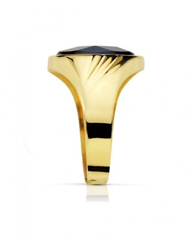 Sello oro amarillo 18k zafiro oval 14x10 mm