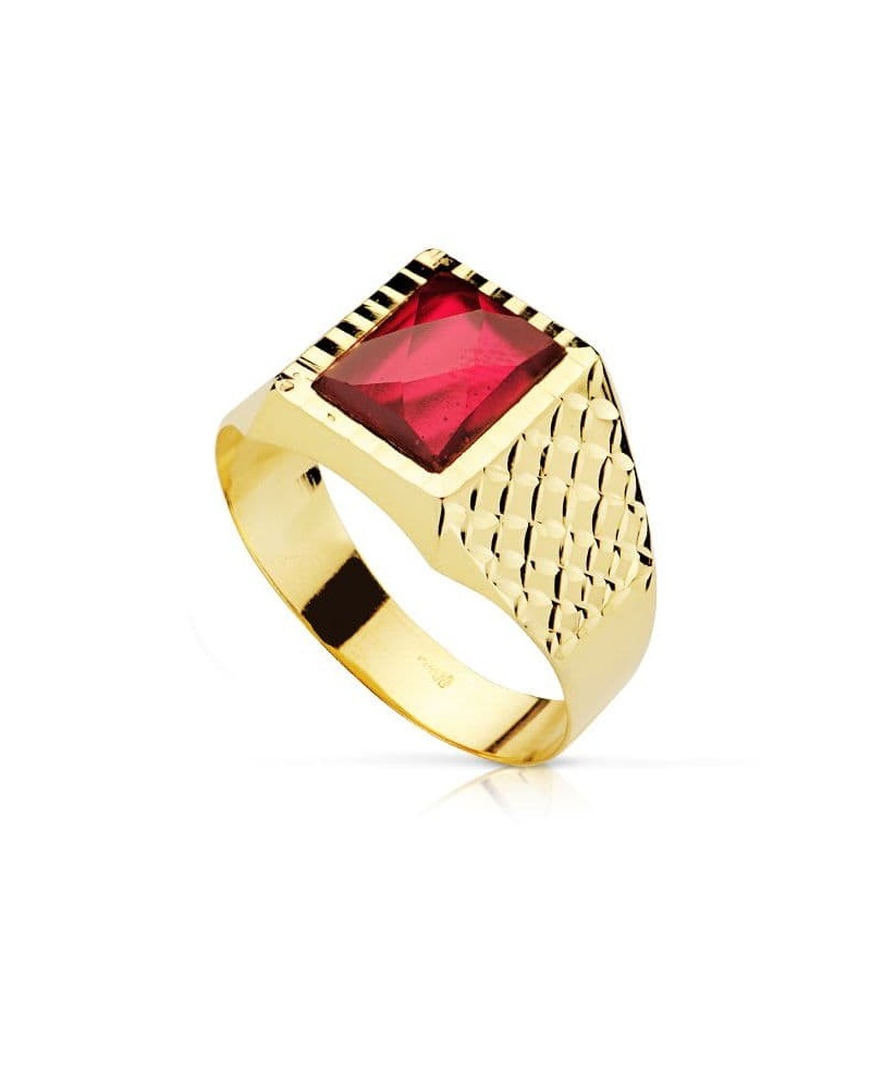 Sello oro 18k rubí 10x8 mm peso aproximado 4,1 gramos