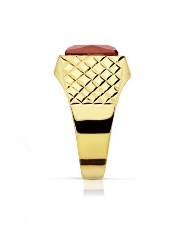 Sello oro 18k rubí 10x8 mm peso aproximado 4,1 gramos