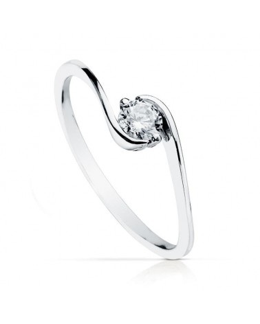 Solitario oro blanco 18k circonita 4mm