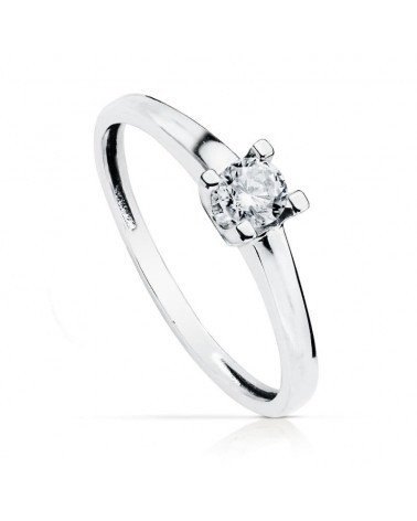 Solitario oro blanco 18k circonita 4mm