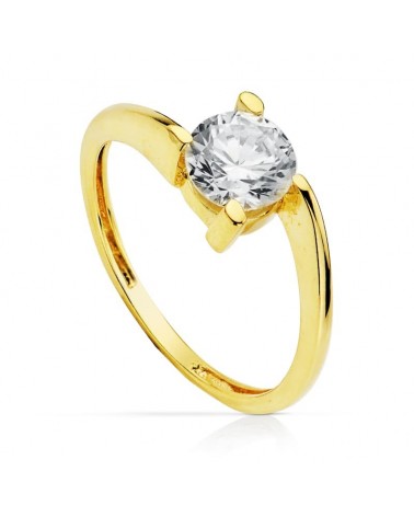 Anillo solitario oro 18k amarillo 7mm