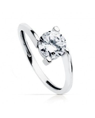 Anillo solitario oro blanco 18k 7 mm