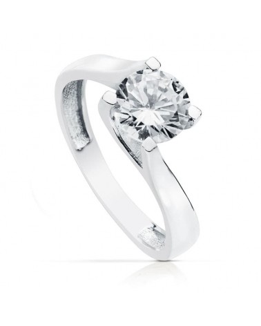Anillo solitario oro blanco 18k 7mm