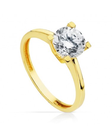 Solitario oro 18k circonita 7mm