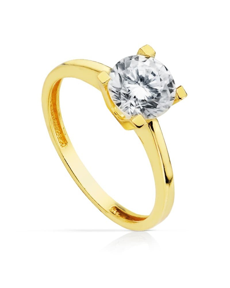 Solitario oro 18k circonita 7mm