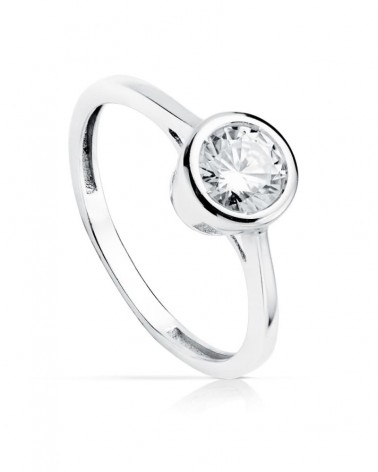 Solitario oro blanco 18k circonita 5,5 mm