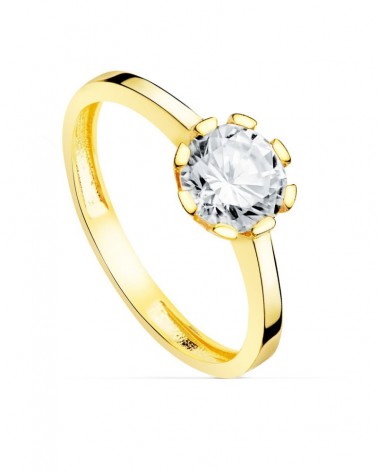 Solitario oro 18k circonita 6,5 mm