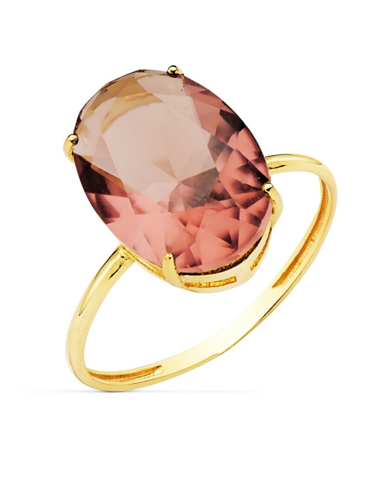 Sortija oro 18k piedra oval color alejandrita 14x10mm