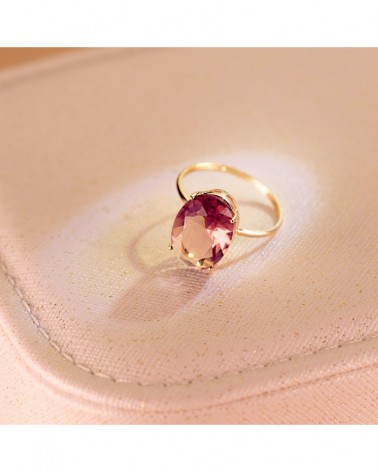 Sortija oro 18k piedra oval color alejandrita 14x10mm