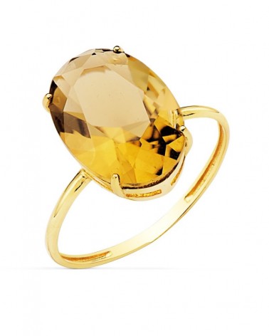 Sortija oro 18k citrino oval 14x10mm