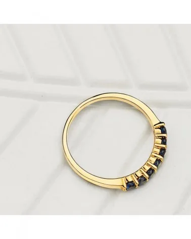 Sortija oro 18k amarillo circonitas rojas 2mm