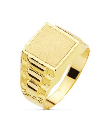Sello oro 18k amarillo cuadrado grabable 11x11mm