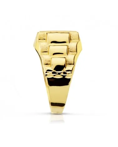Sello oro 18k amarillo cuadrado grabable 11x11mm