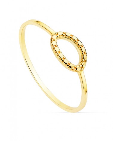 Sortija oro 18k motivo oval texturizado 8x5mm