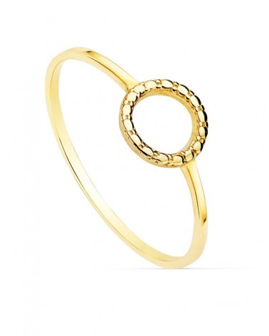 Sortija oro 18k círculo texturado 7,5mm
