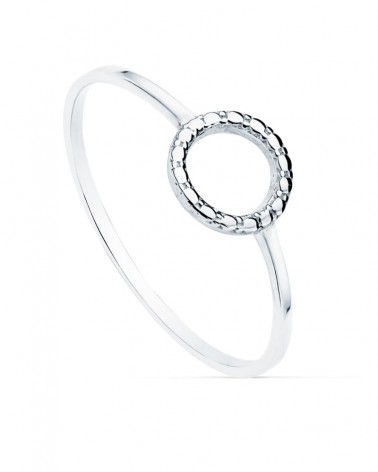 Sortija oro blanco 18k lisa motivo redondo 7,5 mm