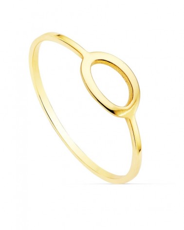 Anillo oro 18k amarillo motivo oval liso