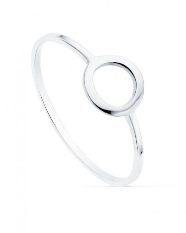 Sortija oro blanco 18k lisa motivo redondo 7,5 mm