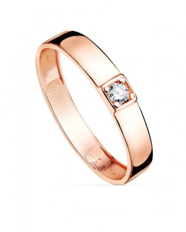 Sortija oro rosa 18k circonita 3,5 mm