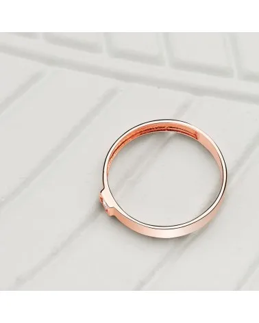 Sortija oro rosa 18k circonita 3,5 mm