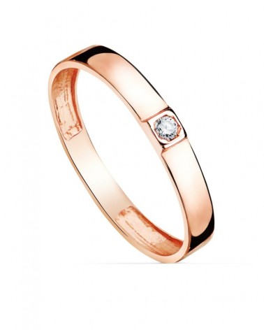Sortija oro rosa 18k circonita 3mm